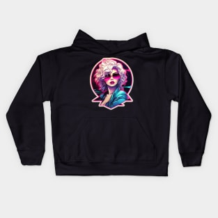 Retrowave Vintage Synthwave Mallsoft Vaporwave Girl Fairy Kei Kids Hoodie